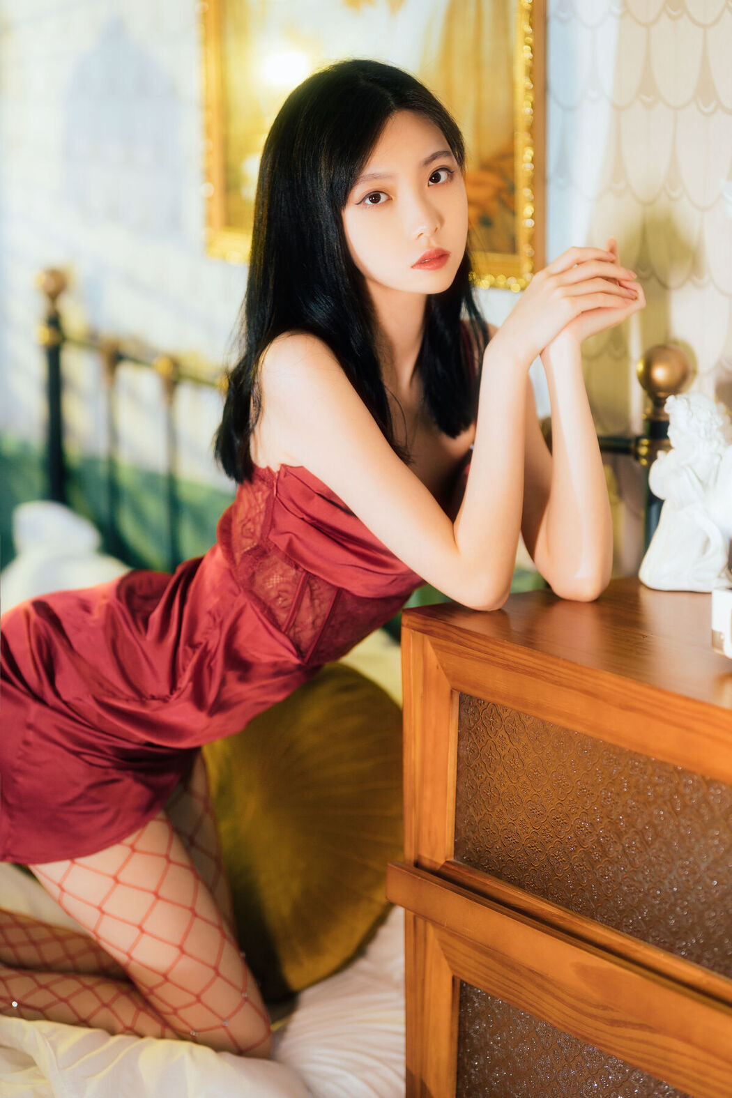 Coser@许岚lan – 网袜红裙