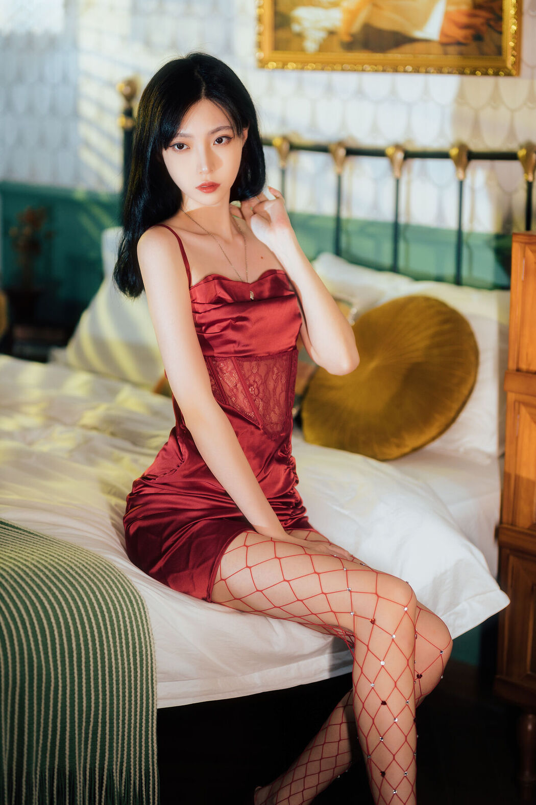 Coser@许岚lan – 网袜红裙