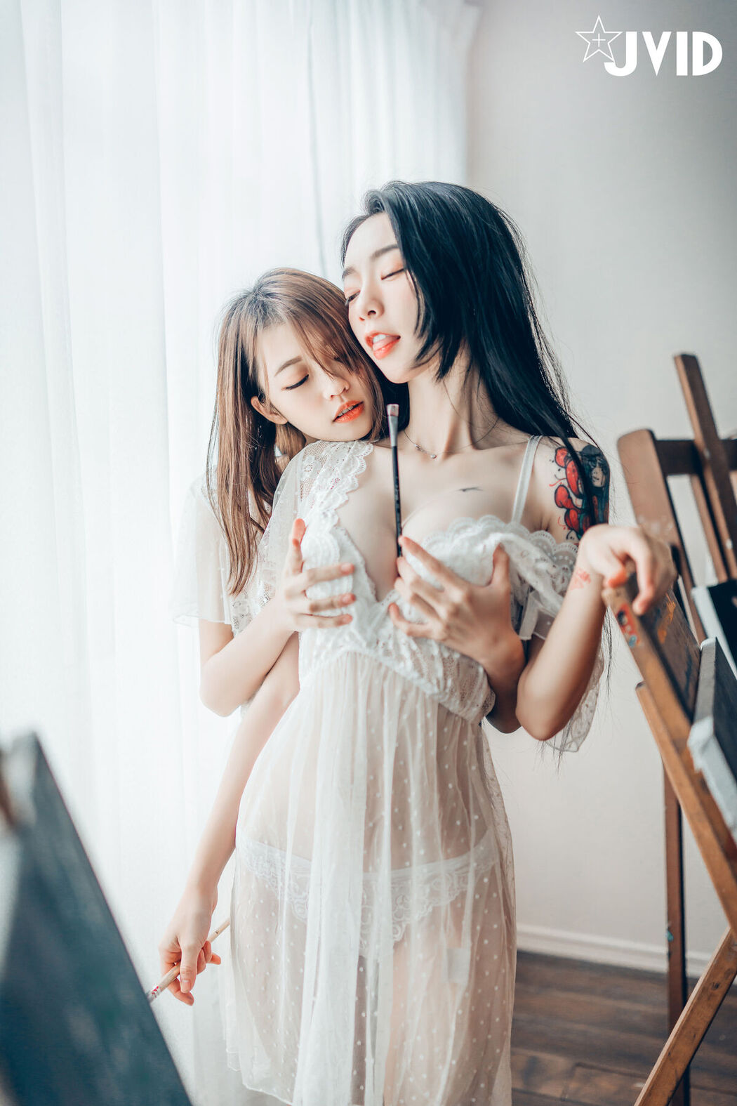 JVID Yan Yan 妍妍 Angel And Piao Piao 飘飘 – 百合花神の美少女 – 最色色嘗試 – 辰辰特別客串 色色最大突破 Part1