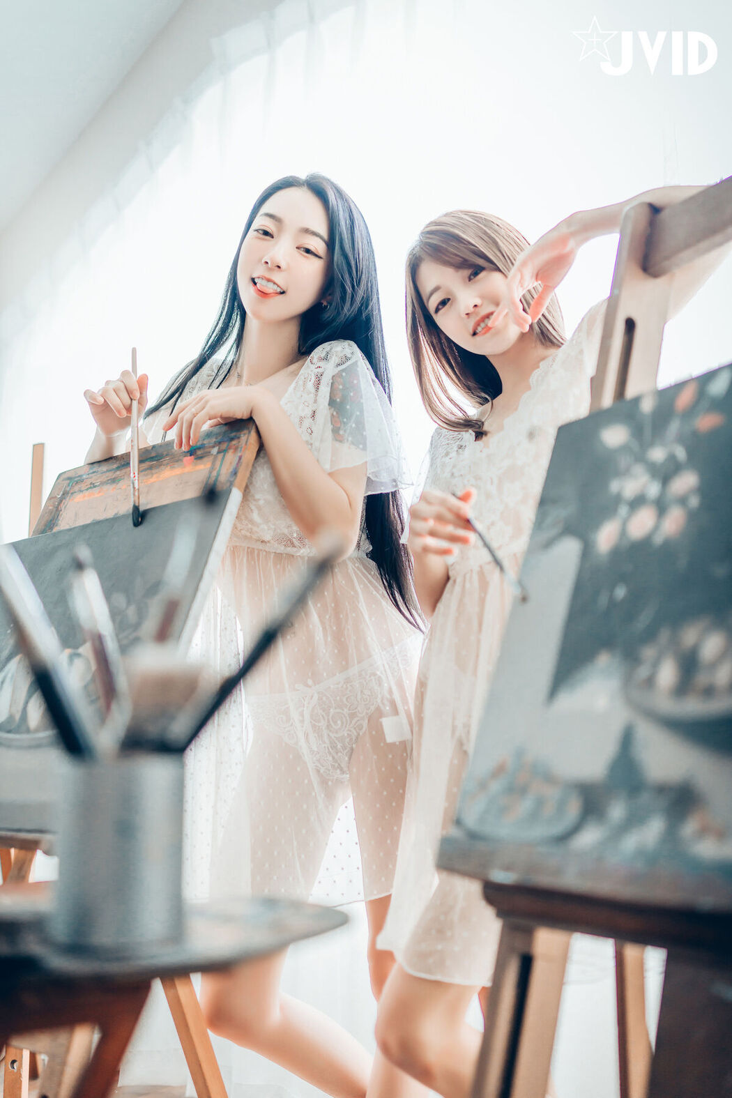 JVID Yan Yan 妍妍 Angel And Piao Piao 飘飘 – 百合花神の美少女 – 最色色嘗試 – 辰辰特別客串 色色最大突破 Part1