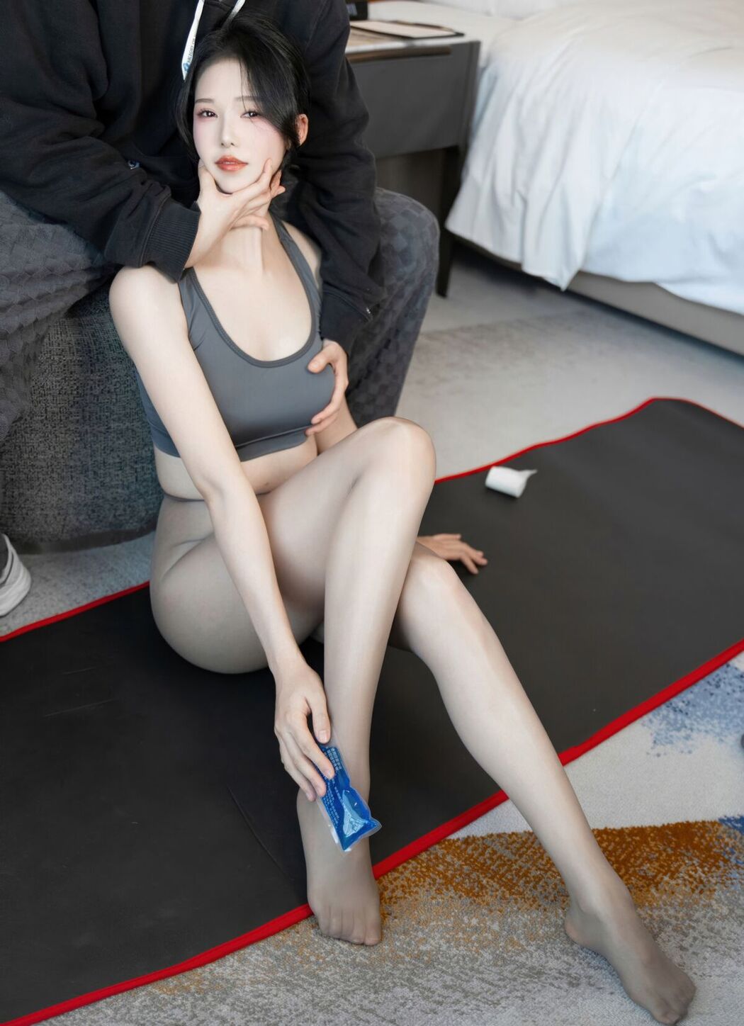 Coser@抖娘-利世 灰色瑜伽服 Part2