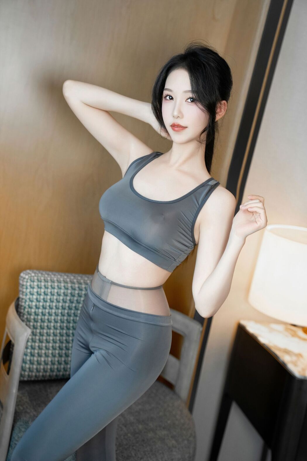 Coser@抖娘-利世 灰色瑜伽服 Part1