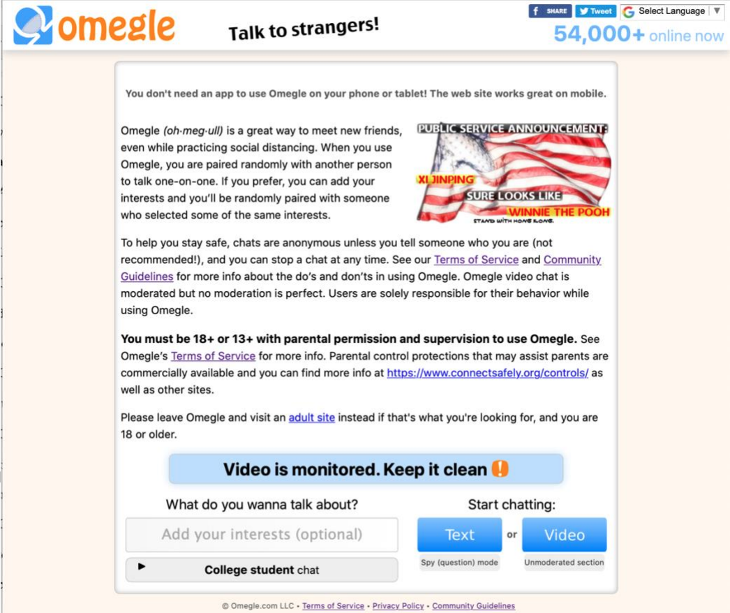 Omegle Stickam