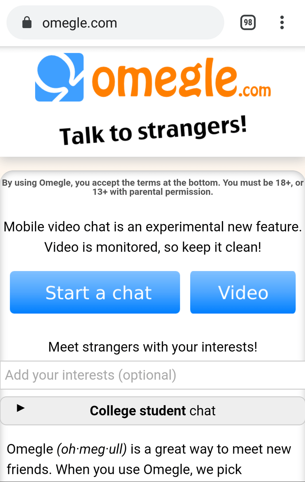 Omegle Stickam