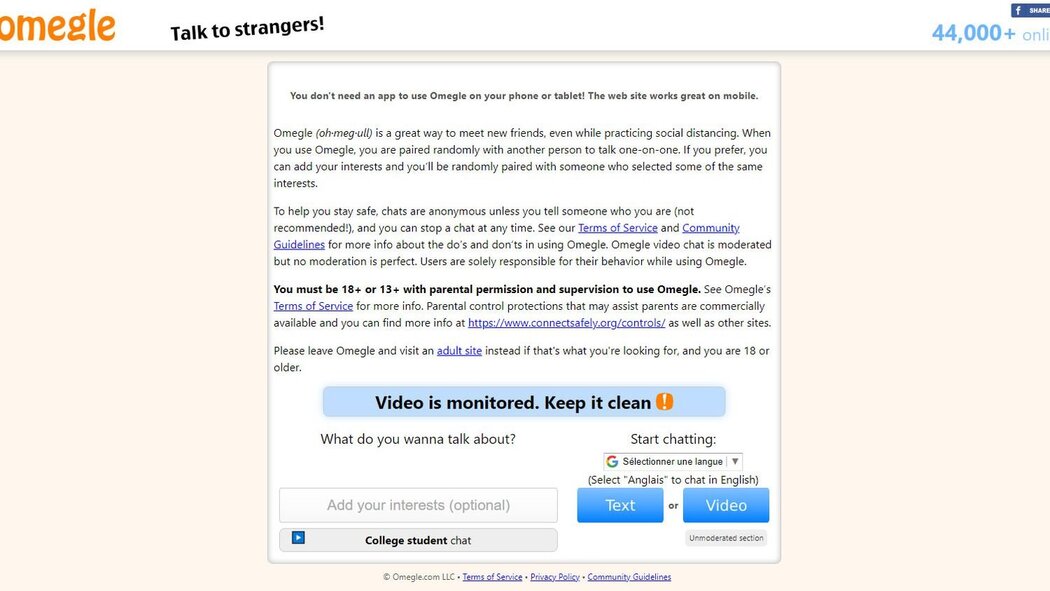 Omegle Stickam