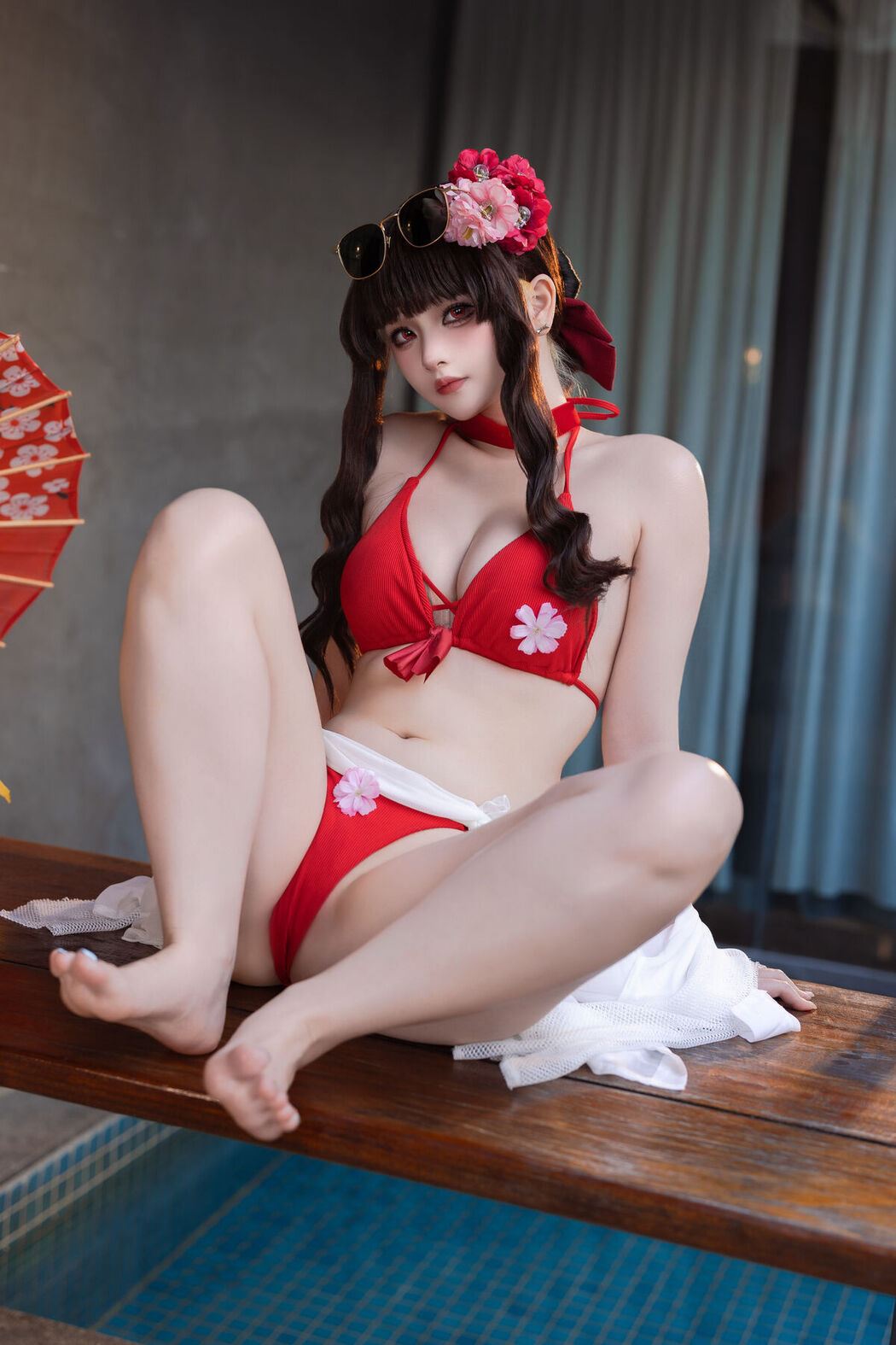 Coser@屿鱼 – 樱花泳装