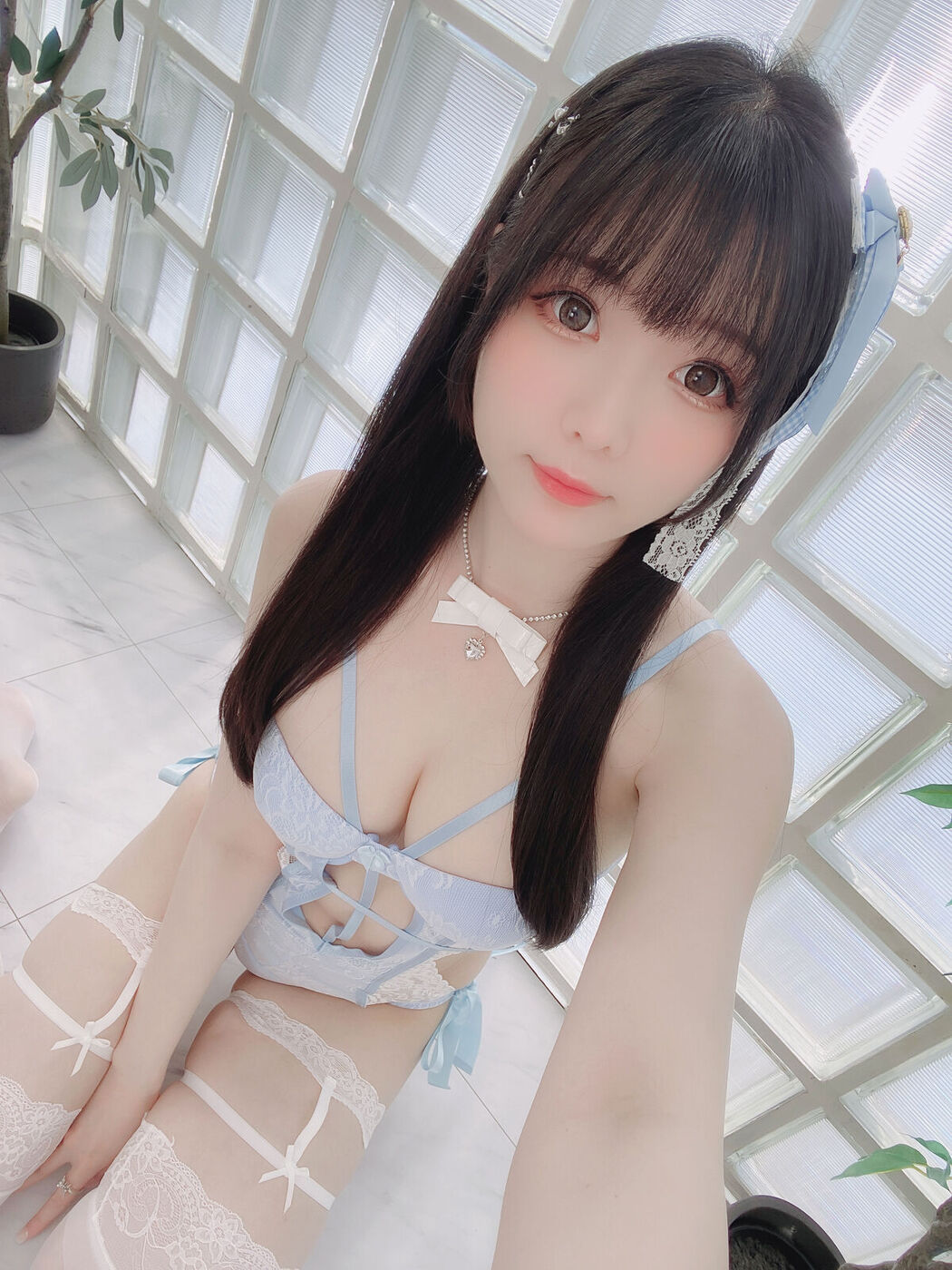 Coser@霜月shimo – Blue Lingerie