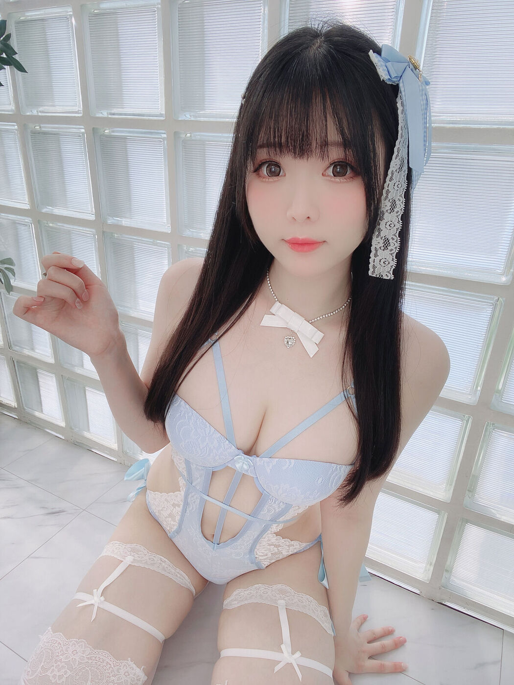 Coser@霜月shimo – Blue Lingerie