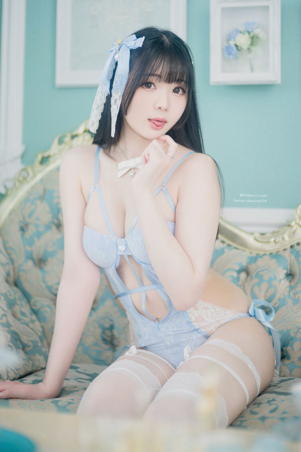 Coser@霜月shimo – Blue Lingerie