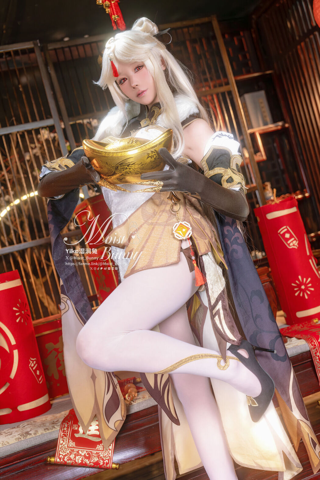 Coser@黏黏团子兔 – 金蛇来财 凝光贺岁 Good Night Kiss