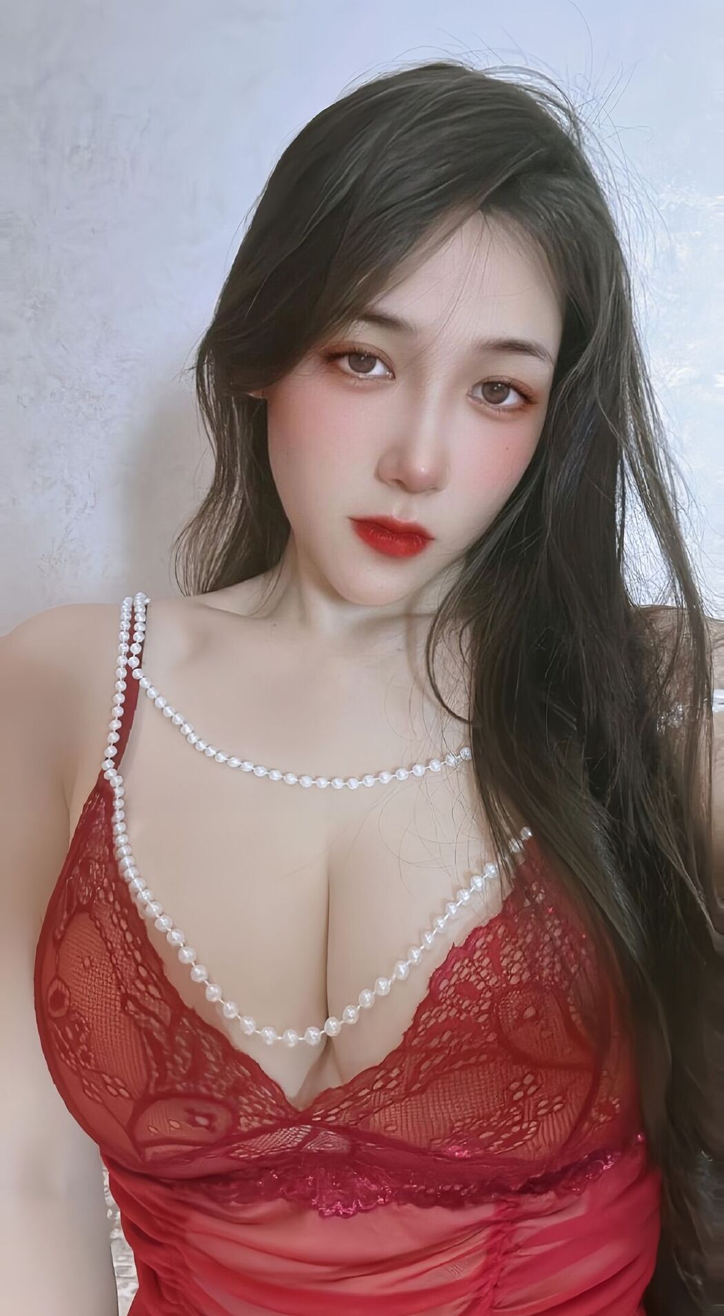 Ke Ke Xi YYY 可可西yyy – 红色情趣蕾丝连体