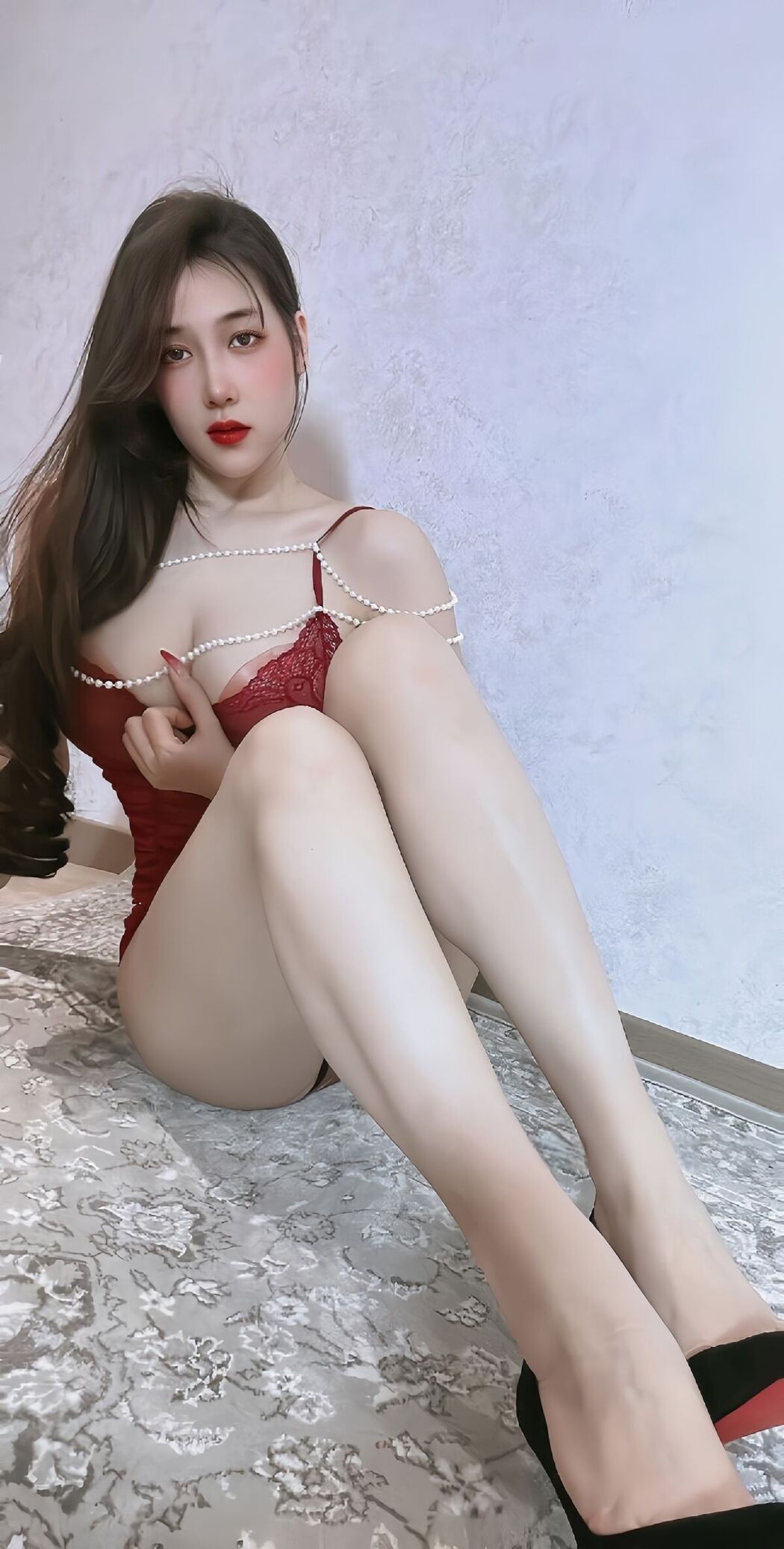Ke Ke Xi YYY 可可西yyy &#8211; 红色情趣蕾丝连体