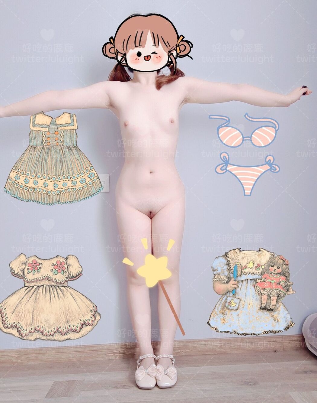 Coser@好吃的鹿鹿 And luluight – 顶级Cos白虎萝莉 私拍福利 Part03 (61P)