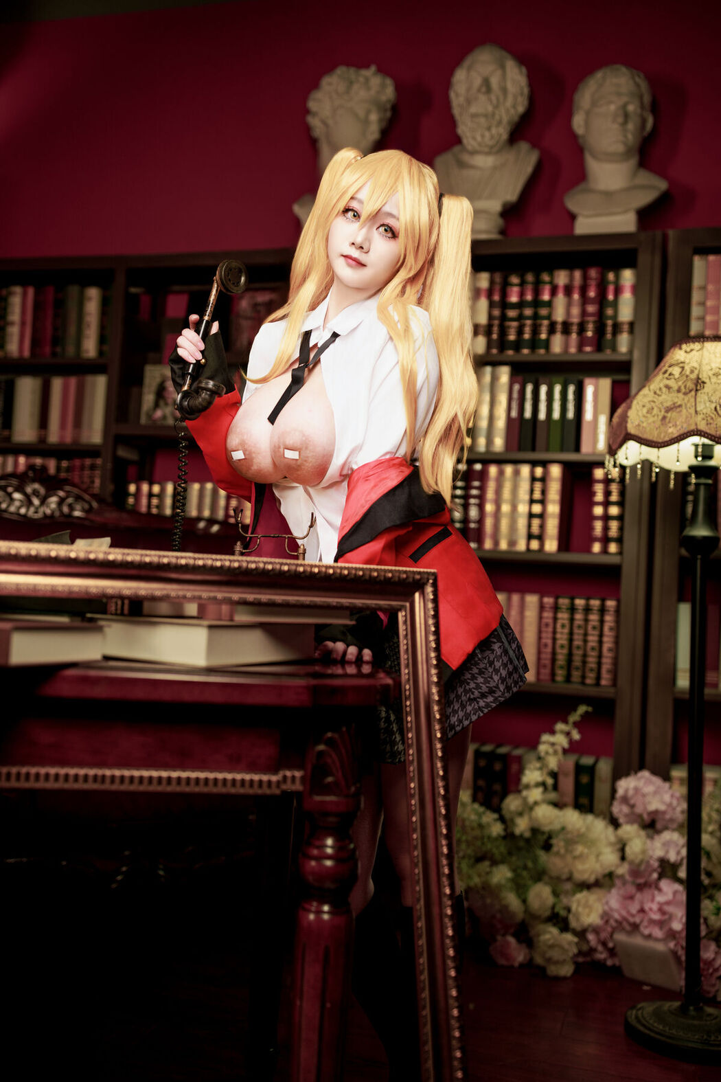 Coser@阿雪雪 – 狂赌之渊 早乙女芽亚里 制服 (90P)