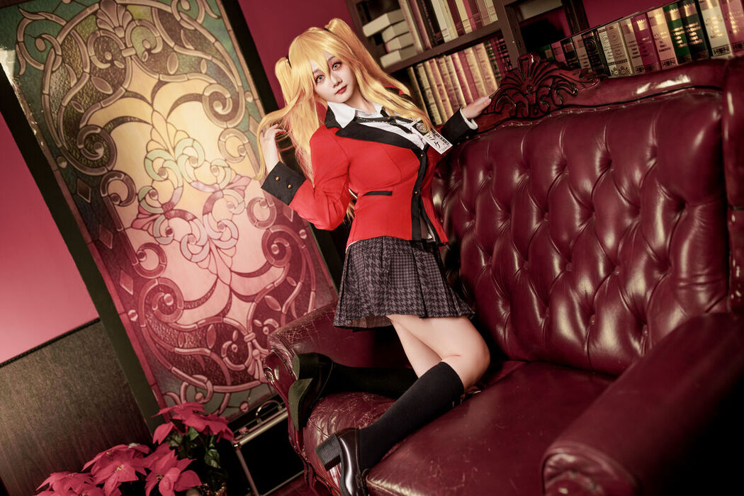 Coser@阿雪雪 – 狂赌之渊 早乙女芽亚里 制服 (90P)