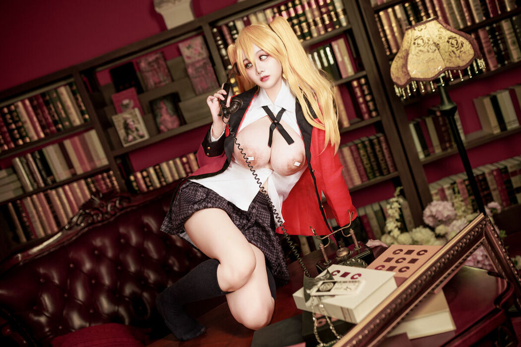 Coser@阿雪雪 – 狂赌之渊 早乙女芽亚里 制服 (90P)
