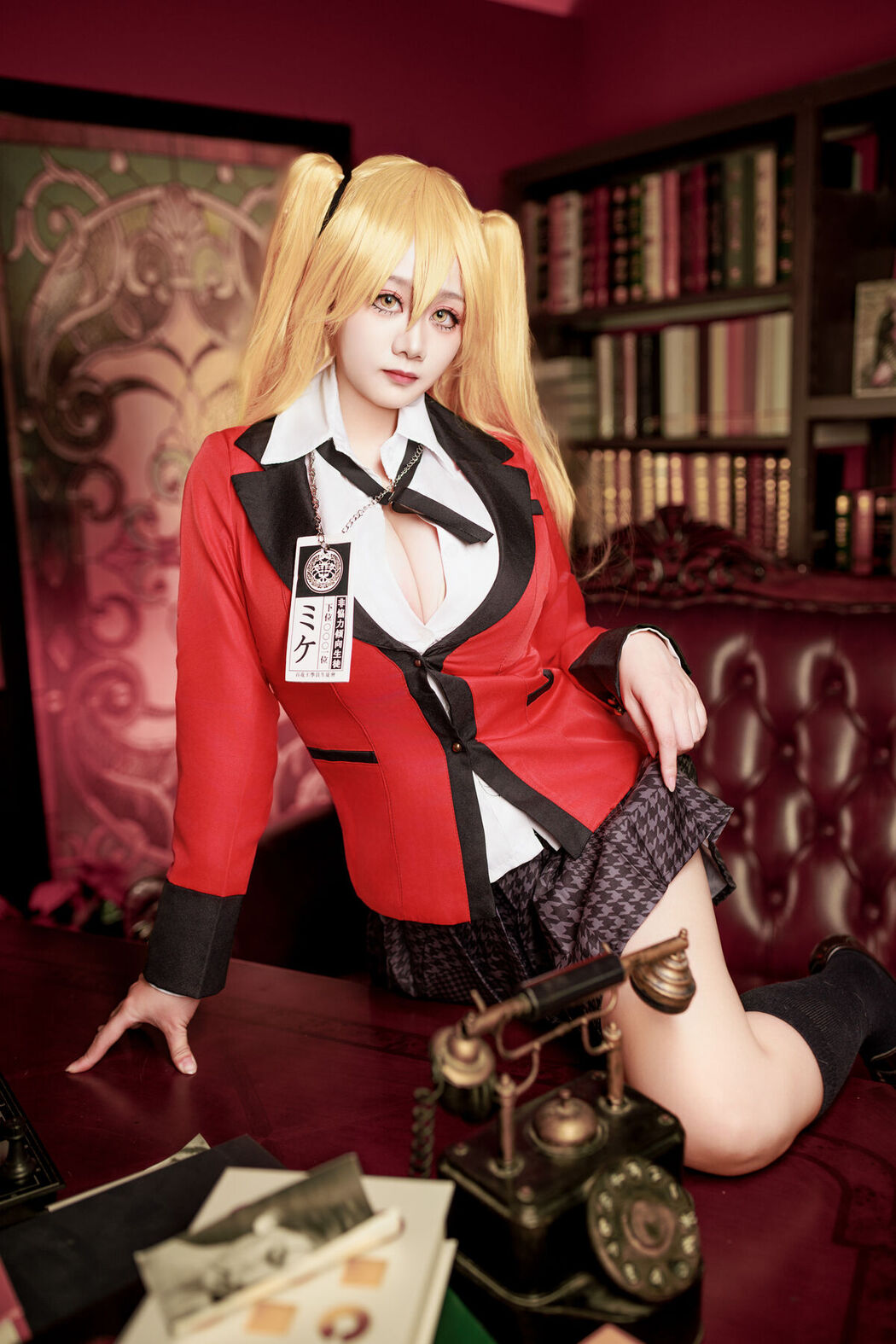 Coser@阿雪雪 – 狂赌之渊 早乙女芽亚里 制服 (90P)