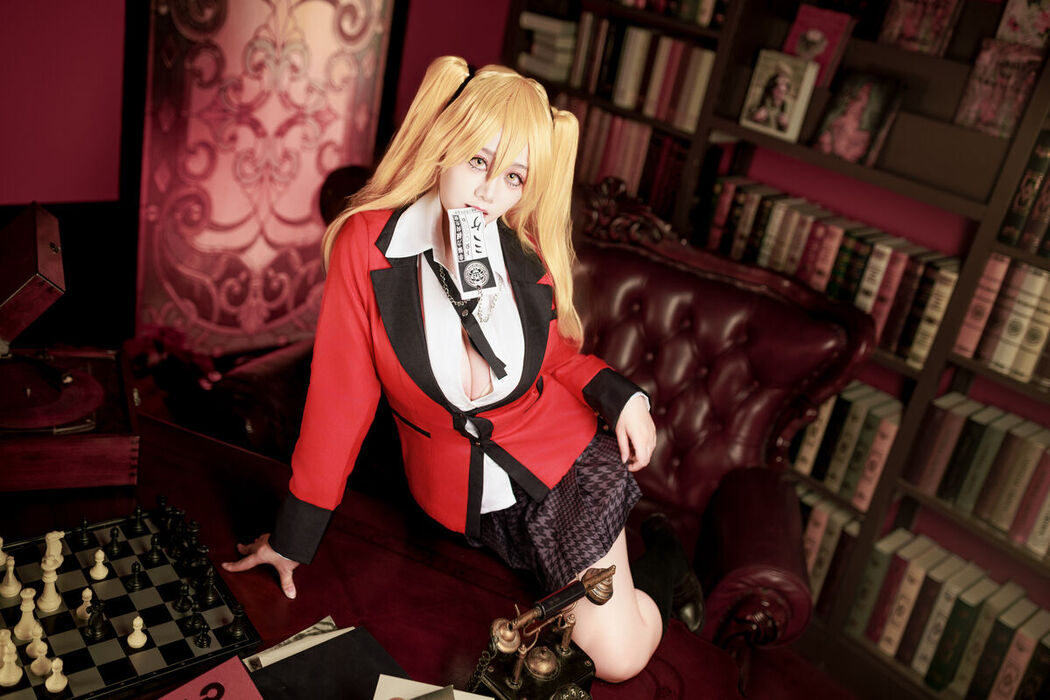 Coser@阿雪雪 – 狂赌之渊 早乙女芽亚里 制服 (90P)