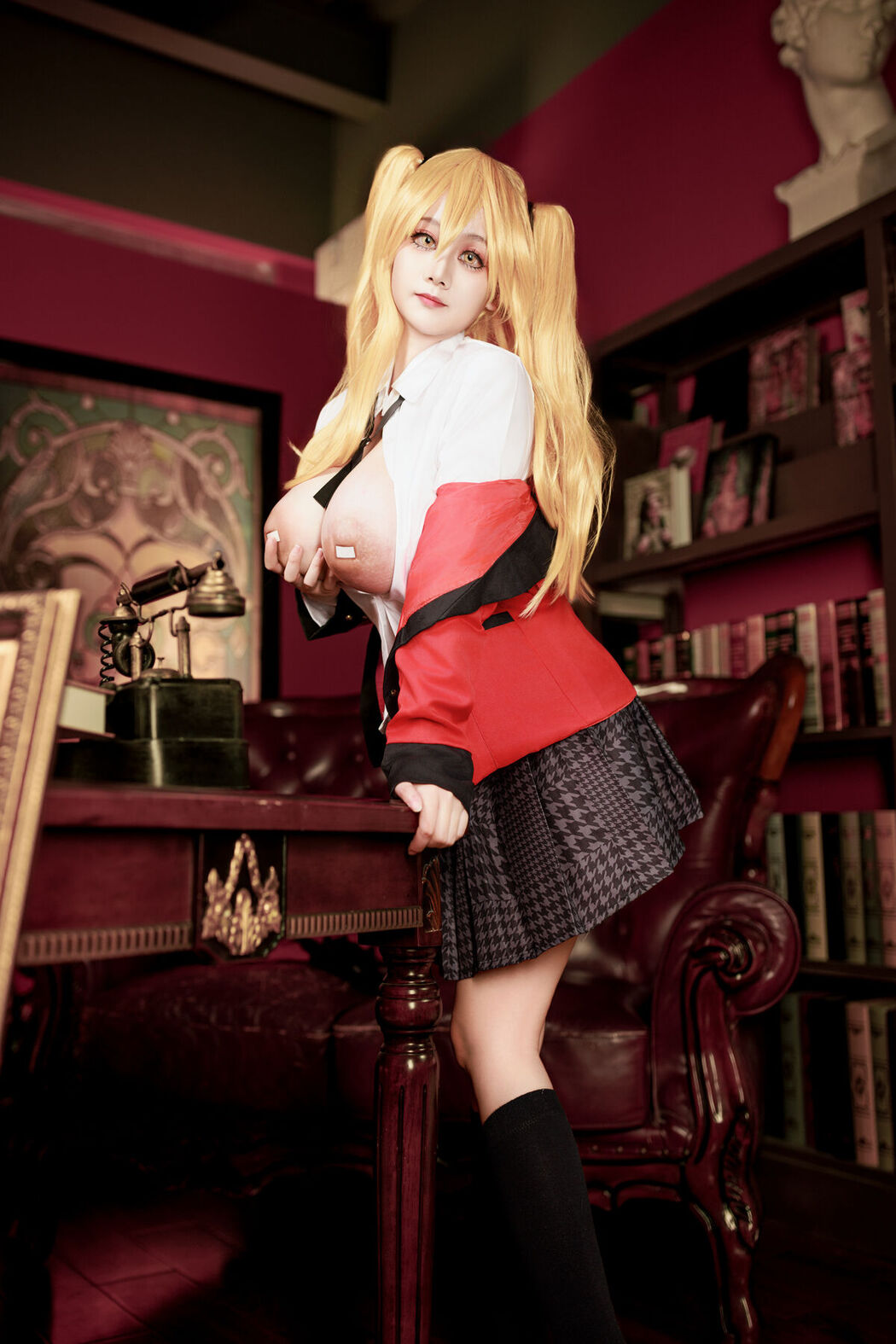 Coser@阿雪雪 – 狂赌之渊 早乙女芽亚里 制服 (90P)