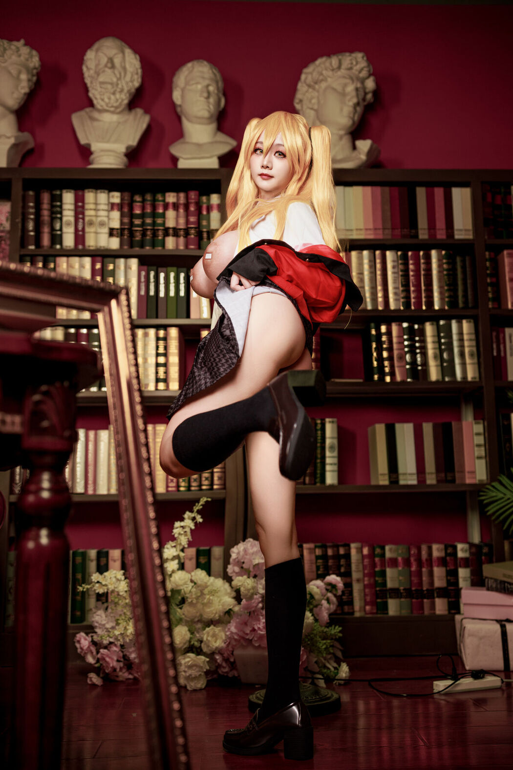 Coser@阿雪雪 – 狂赌之渊 早乙女芽亚里 制服 (90P)