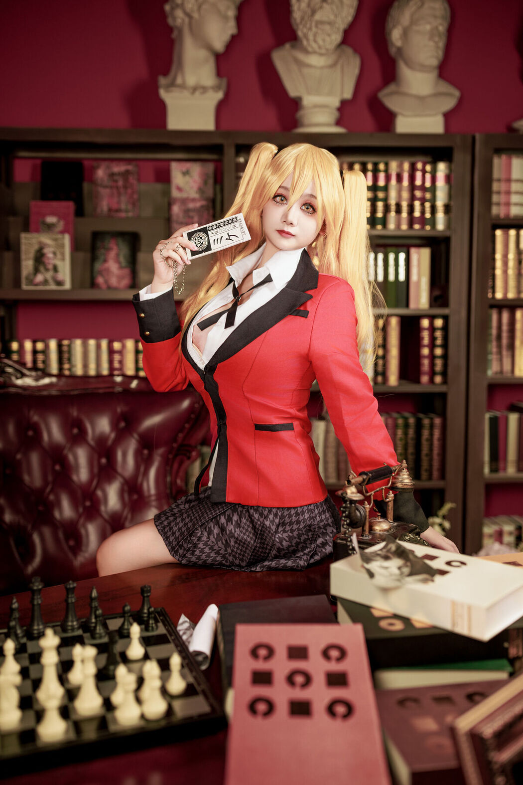 Coser@阿雪雪 – 狂赌之渊 早乙女芽亚里 制服 (90P)