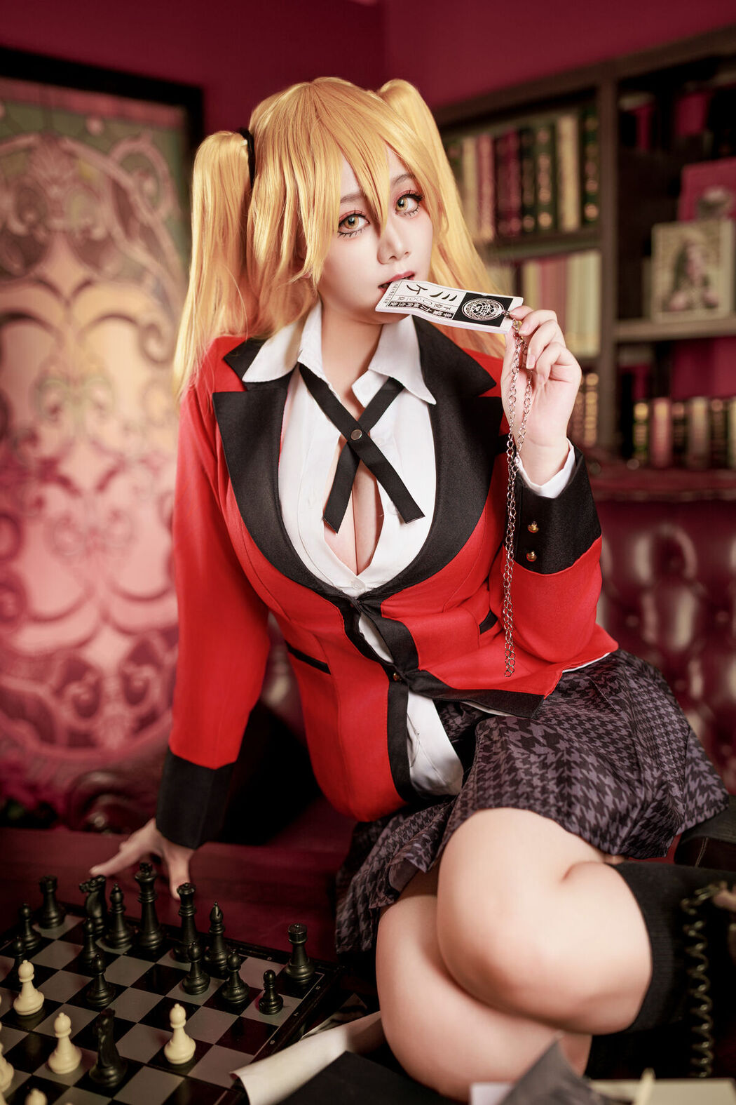 Coser@阿雪雪 – 狂赌之渊 早乙女芽亚里 制服 (90P)