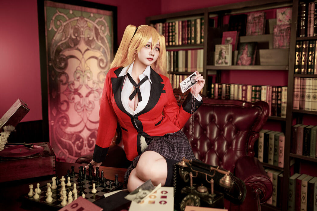 Coser@阿雪雪 – 狂赌之渊 早乙女芽亚里 制服 (90P)