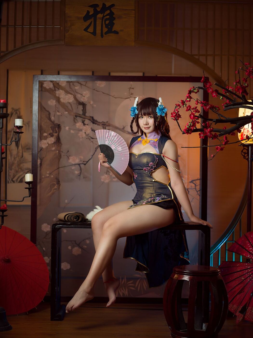 Coser@麻花麻花酱 – 比睿旗袍 (32P)