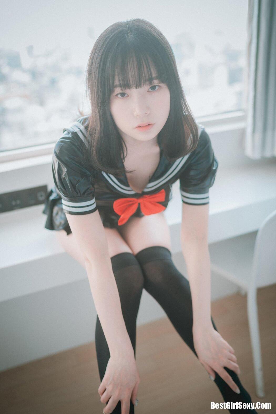 DJAWA 피아 Leather Black Schoolgirl