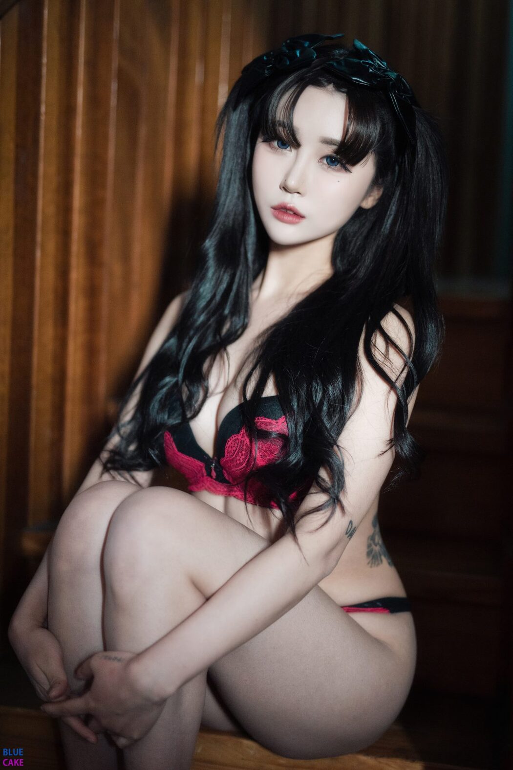 BLUECAKE Bomi 보미 & Zia 지아 Fate Saber x Thosaka Rin Lingerie A