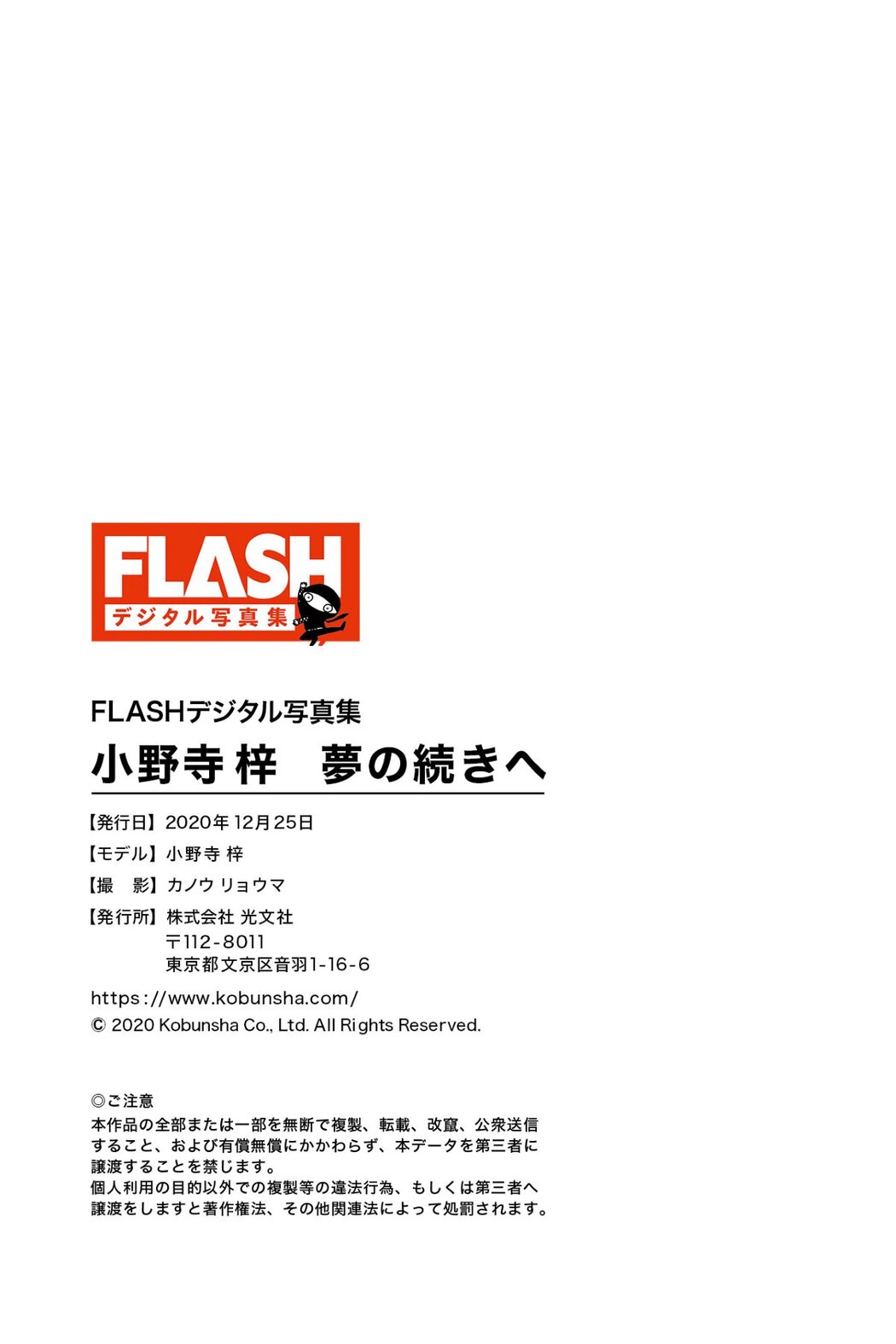 Photobook FLASHデジタル写真集 小野寺梓 夢の続きへ