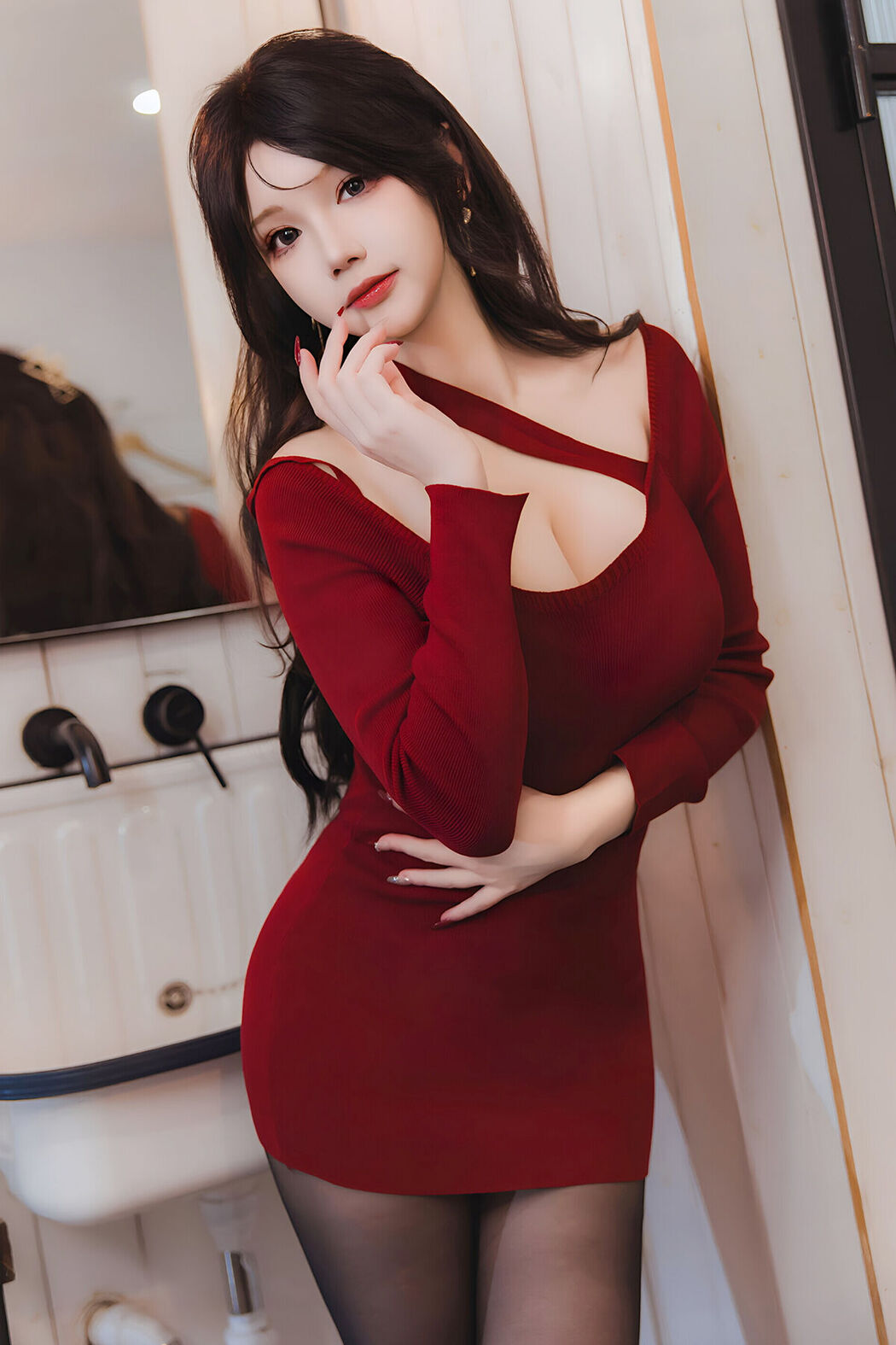 Coser@雪晴Astra – 红裙黑丝小娇妻 (66P – 2V) Cover Photo