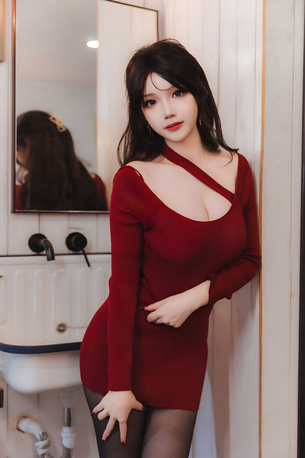 Coser@雪晴Astra – 红裙黑丝小娇妻 (66P – 2V)