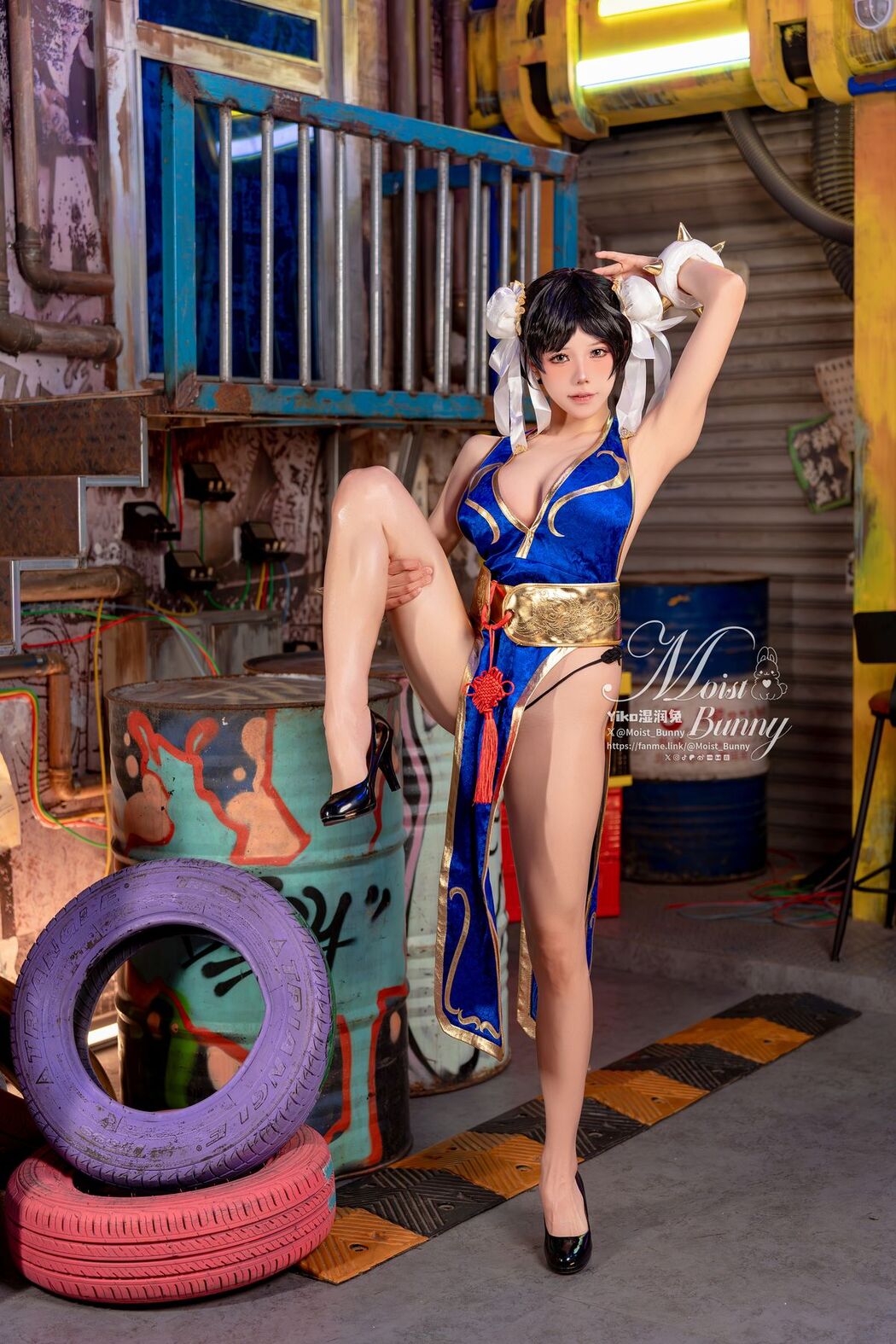 Coser@黏黏团子兔 – 2月作品 街霸-春丽』桃花旗袍 (87P – 1V)