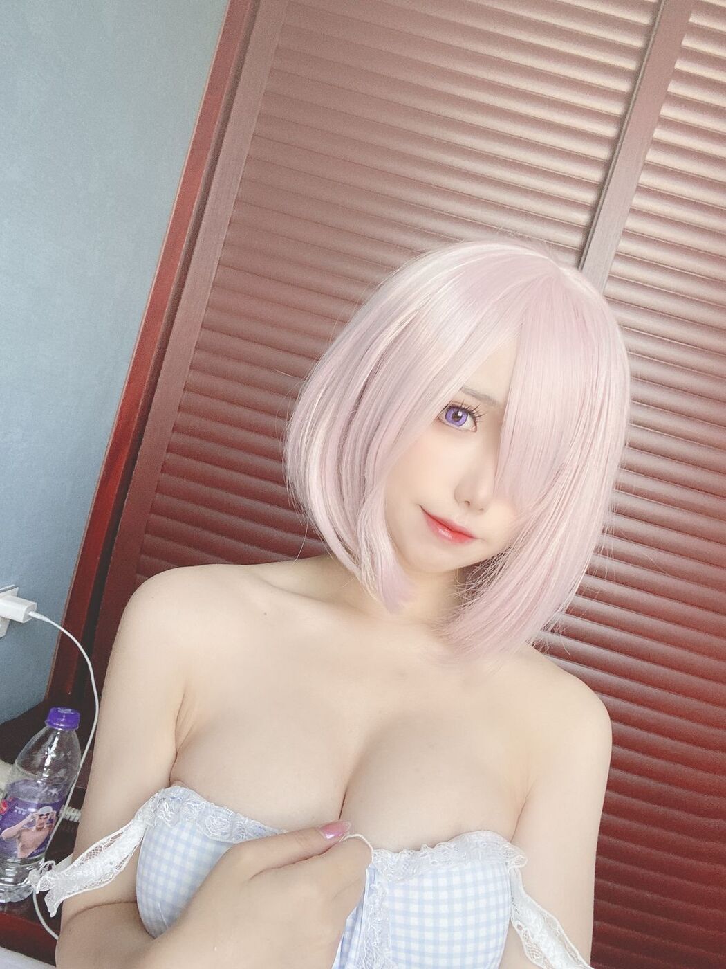 Coser@芋圆侑子 &#8211; 蓝格子小清新 (23P)