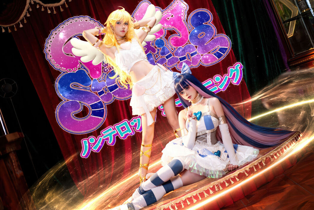 Coser@阿包也是兔娘 And 苏苏苏Sofia &#8211; 吊带袜天使 (34P)