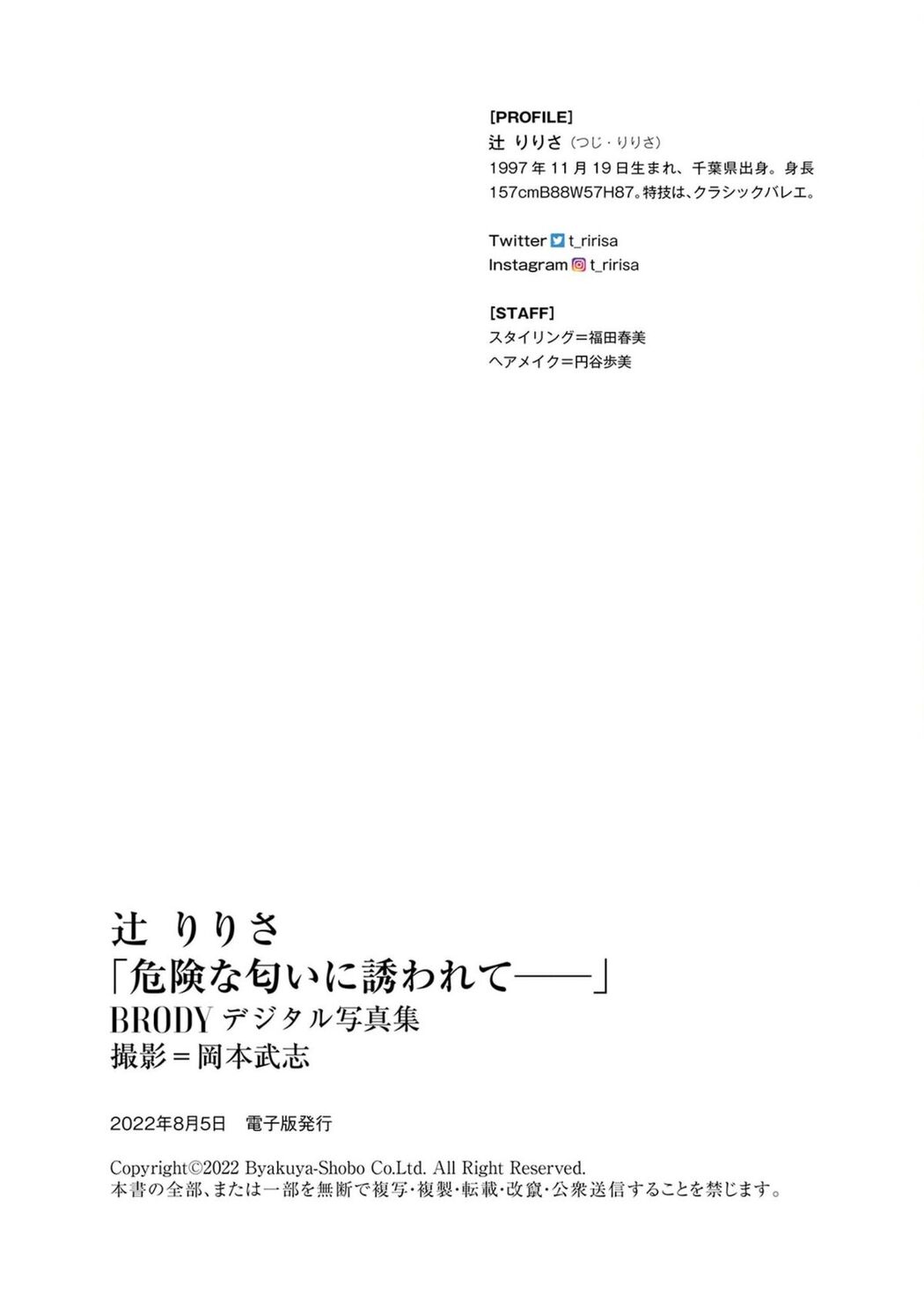 JP Tsuji Ririsa 辻りりさ – 危険な匂いに誘われて (69P)