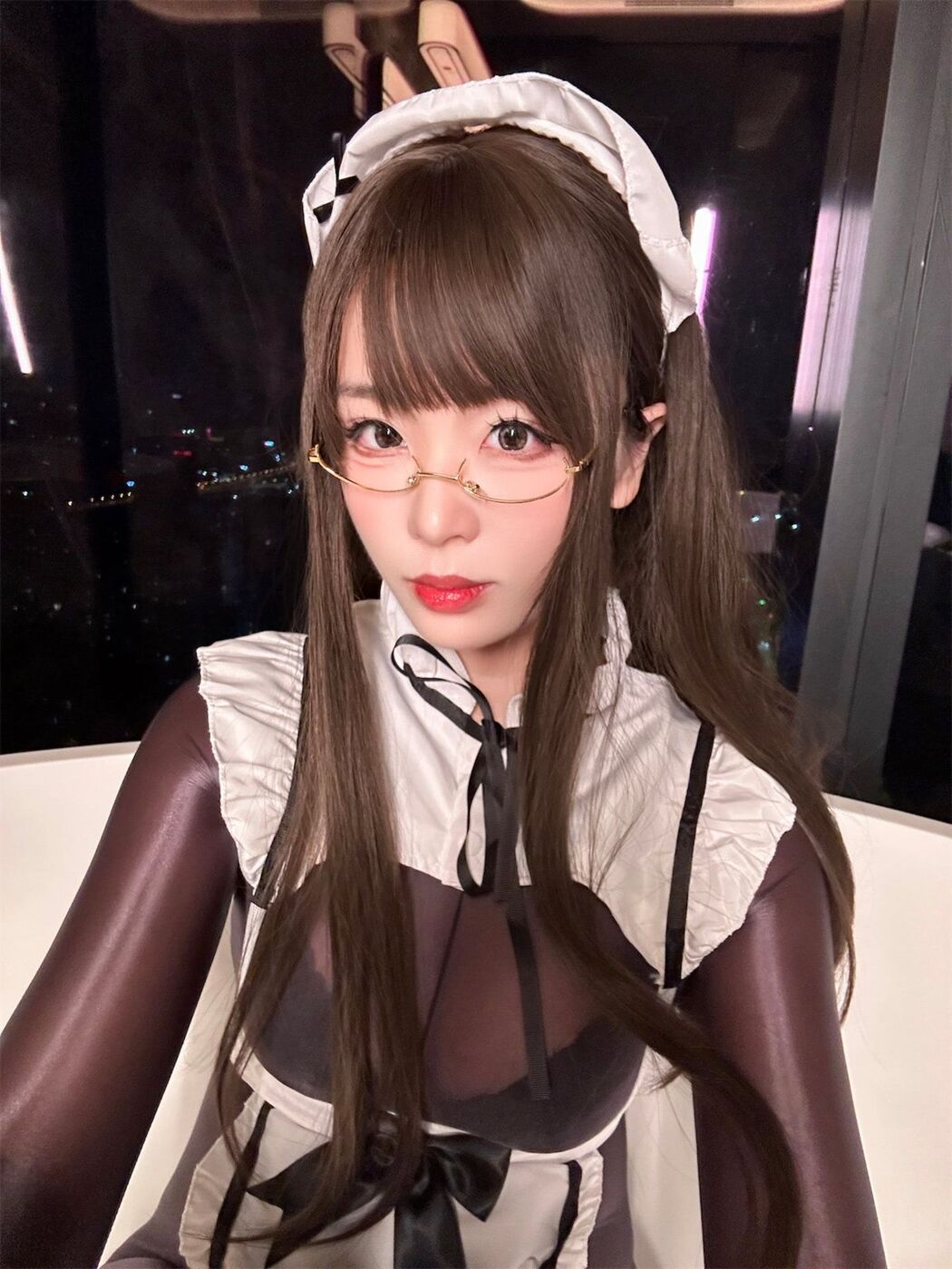 Coser@轩萧学姐 – 连体丝女仆 (91P)