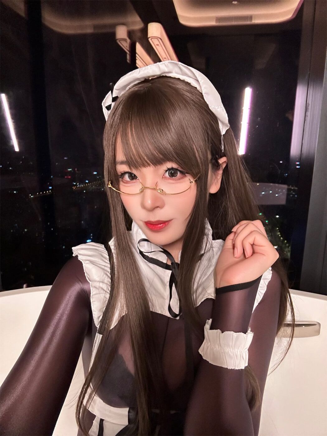 Coser@轩萧学姐 – 连体丝女仆 (91P)
