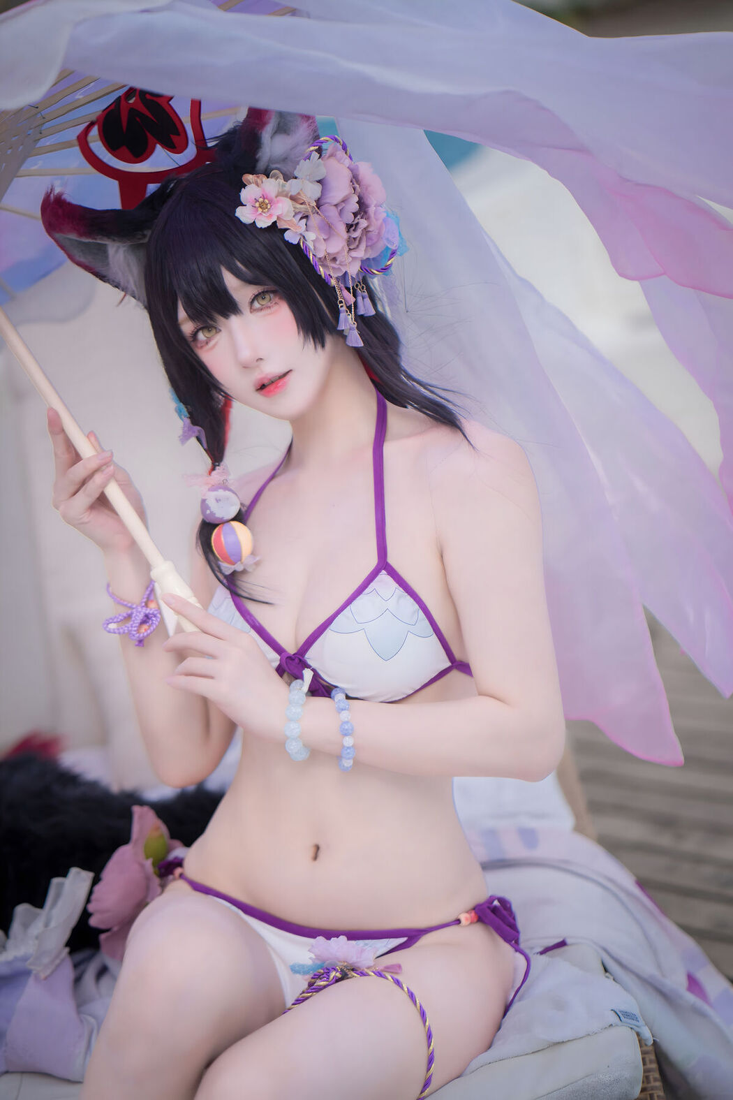 Coser@阿包也是兔娘 &#8211; 蔚蓝档案 狐坂若藻 水着 (33P)