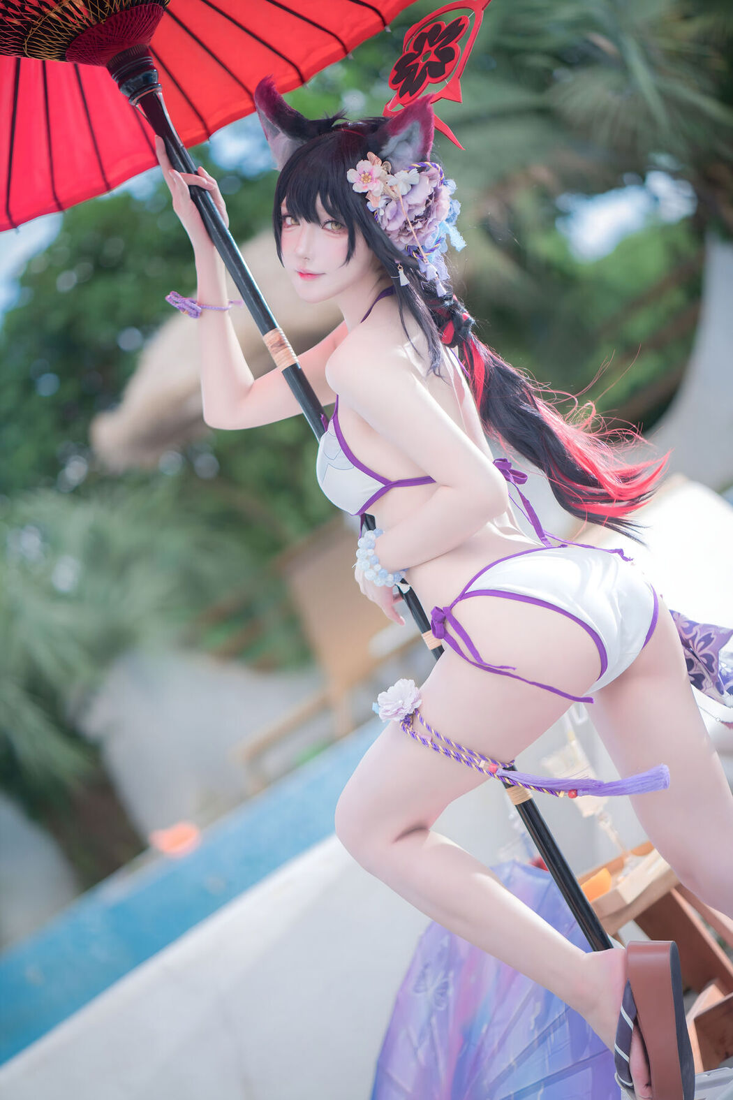 Coser@阿包也是兔娘 &#8211; 蔚蓝档案 狐坂若藻 水着 (33P)