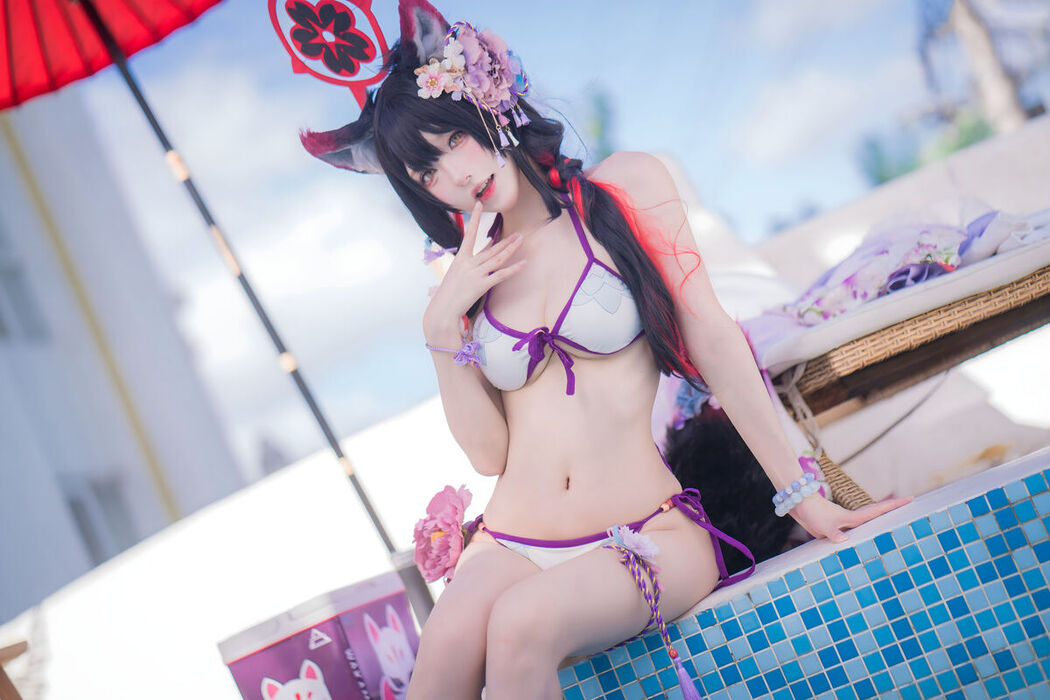Coser@阿包也是兔娘 &#8211; 蔚蓝档案 狐坂若藻 水着 (33P)