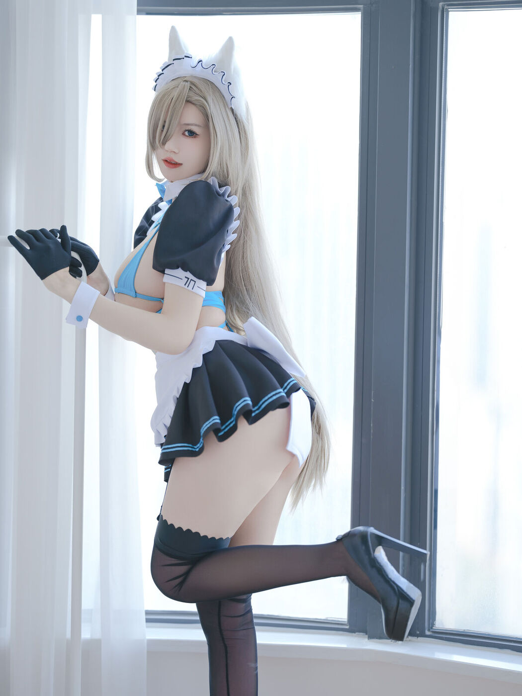 Coser@小仓千代w &#8211; 蔚蓝档案 一之濑明日奈 女仆 (22P)