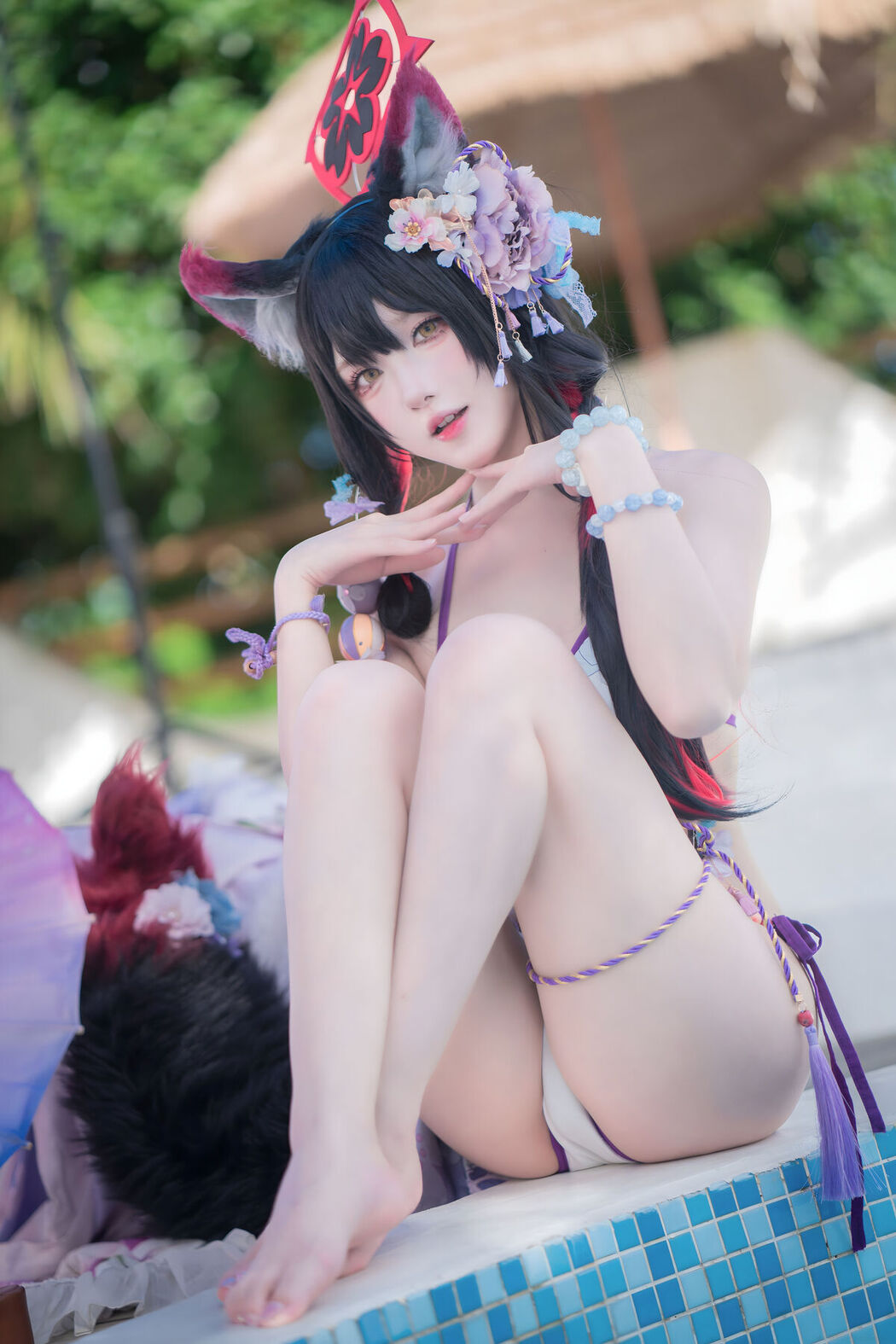 Coser@阿包也是兔娘 &#8211; 蔚蓝档案 狐坂若藻 水着 (33P)