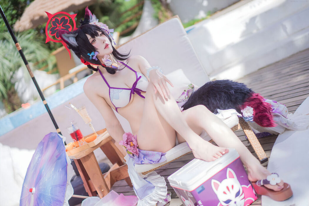 Coser@阿包也是兔娘 &#8211; 蔚蓝档案 狐坂若藻 水着 (33P)