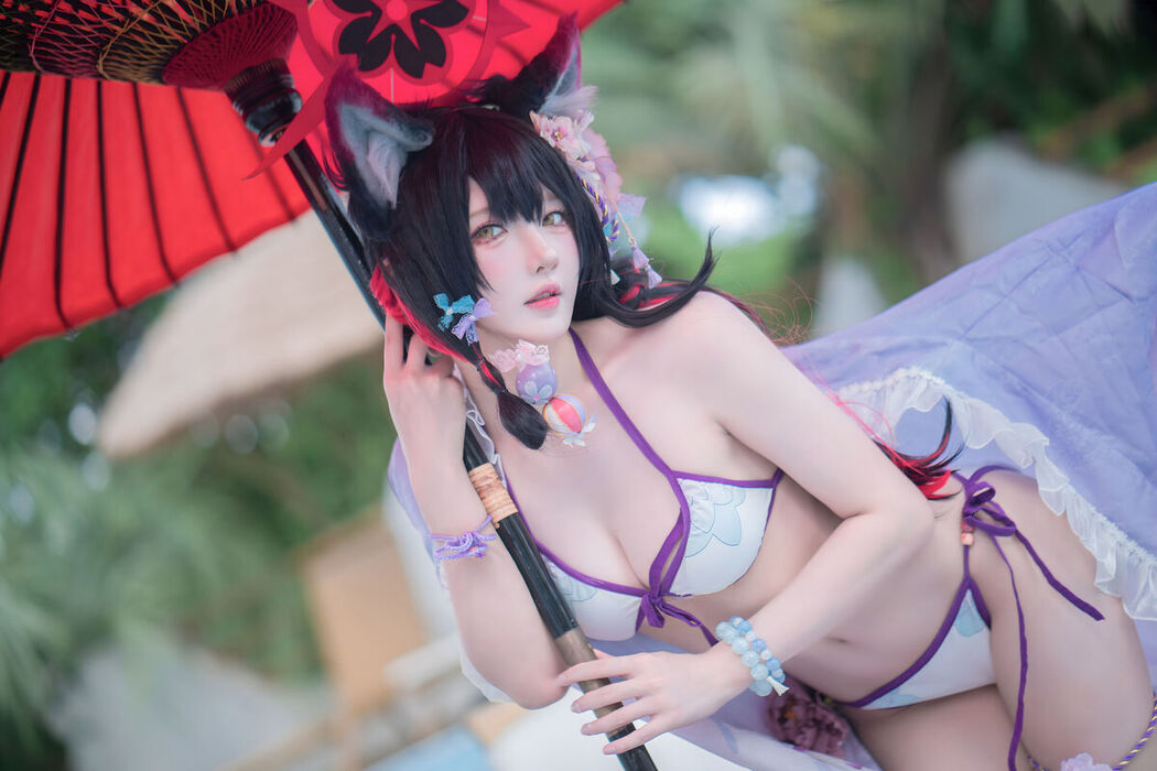Coser@阿包也是兔娘 &#8211; 蔚蓝档案 狐坂若藻 水着 (33P)