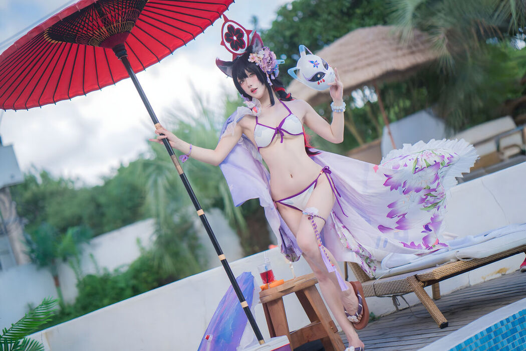 Coser@阿包也是兔娘 &#8211; 蔚蓝档案 狐坂若藻 水着 (33P)