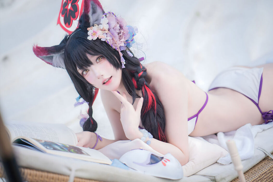 Coser@阿包也是兔娘 &#8211; 蔚蓝档案 狐坂若藻 水着 (33P)