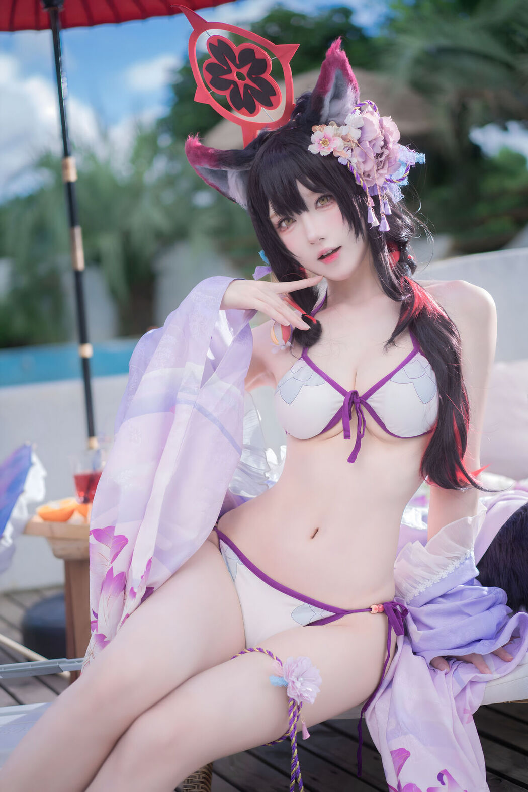 Coser@阿包也是兔娘 &#8211; 蔚蓝档案 狐坂若藻 水着 (33P)