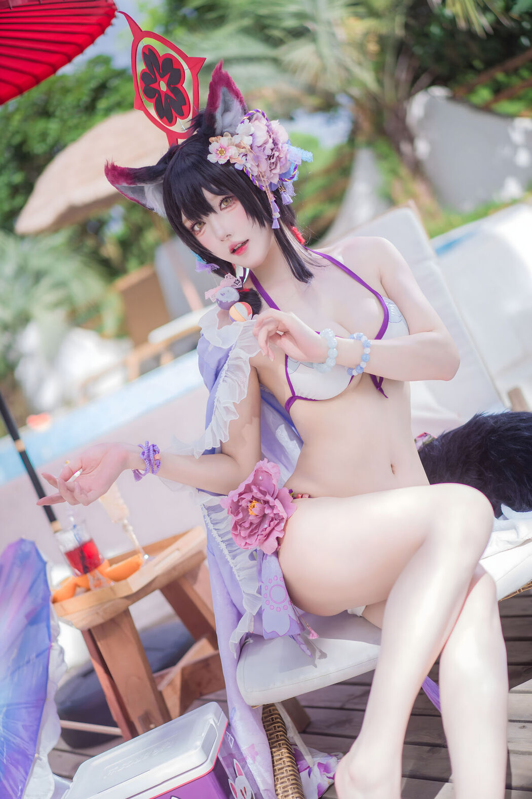 Coser@阿包也是兔娘 &#8211; 蔚蓝档案 狐坂若藻 水着 (33P)